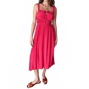 NEW EMERSON FRY pull on pipa dress in rococco red